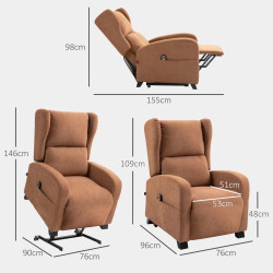 Fotoliu-recliner Homcom 700-130V90DR (Brown) Thumb