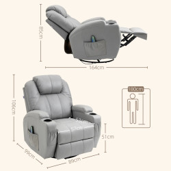 Кресло-реклайнер Homcom 700-166V90GY (Grey) Thumb