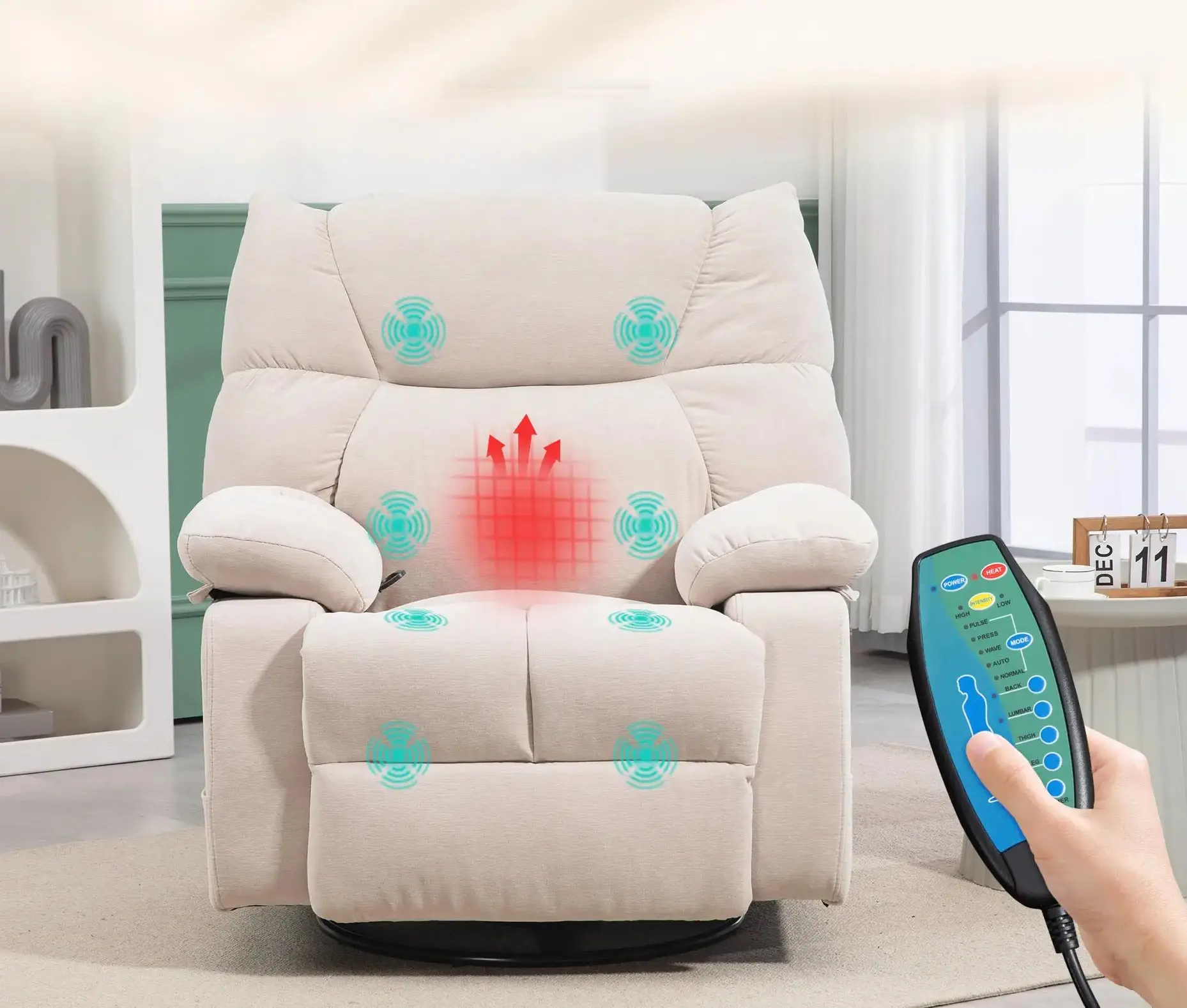Fotoliu-recliner Homcom 700-174V90BG (Beige) - 6