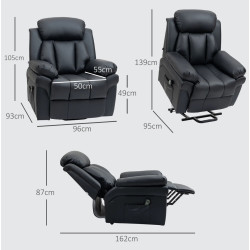 Fotoliu-recliner Homcom 713-013V91BK (Black) Thumb