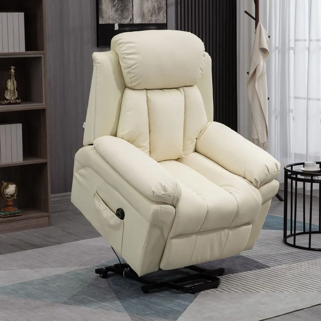 Fotoliu recliner Homcom 713-013V91CW 93x96x105 cm (Cream)