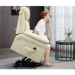 Fotoliu recliner Homcom 713-013V91CW 93x96x105 cm (Cream) Thumb