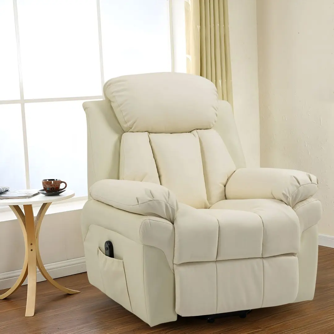 Fotoliu recliner Homcom 713-013V91CW 93x96x105 cm (Cream)