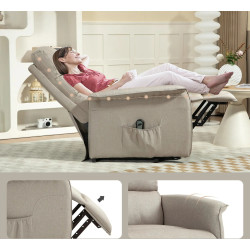 Fotoliu-recliner Homcom 713-042V90BG (Beige) Thumb