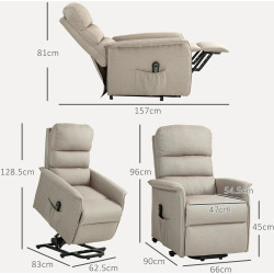 Fotoliu-recliner Homcom 713-042V90BG (Beige) Thumb