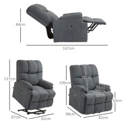 Fotoliu-recliner Homcom 713-043V91CG (Dark Grey) Thumb