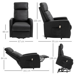 Fotoliu-recliner Homcom 713-066V90 (Black) Thumb