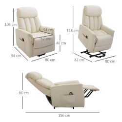Fotoliu-recliner Homcom 713-067V91CW (Cream White) Thumb
