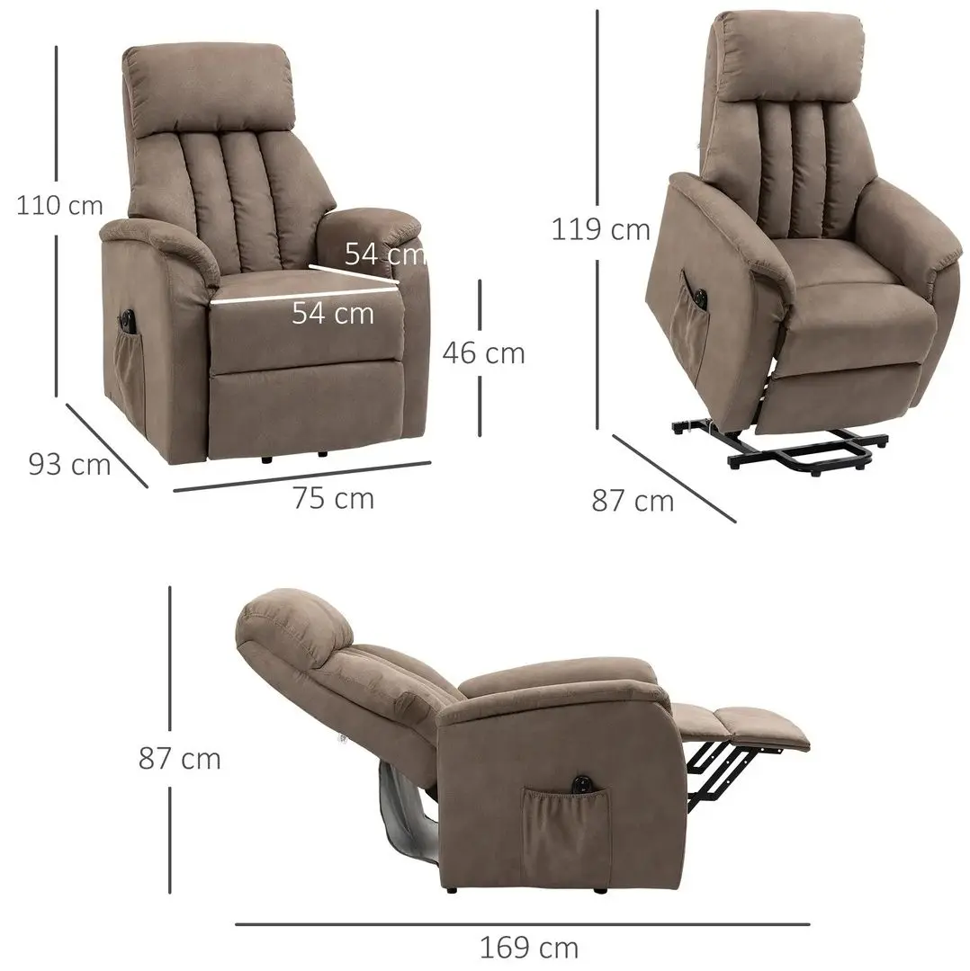 Fotoliu-recliner Homcom 713-082V91BN 75x93x110 cm (Brown)