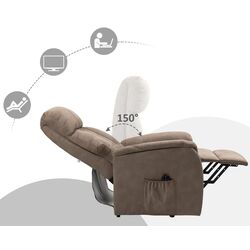 Fotoliu-recliner Homcom 713-082V91BN 75x93x110 cm (Brown) Thumb