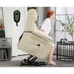 Кресло-реклайнер Homcom 713-092V90CW 76x90x105 cm (White-cream) Thumb