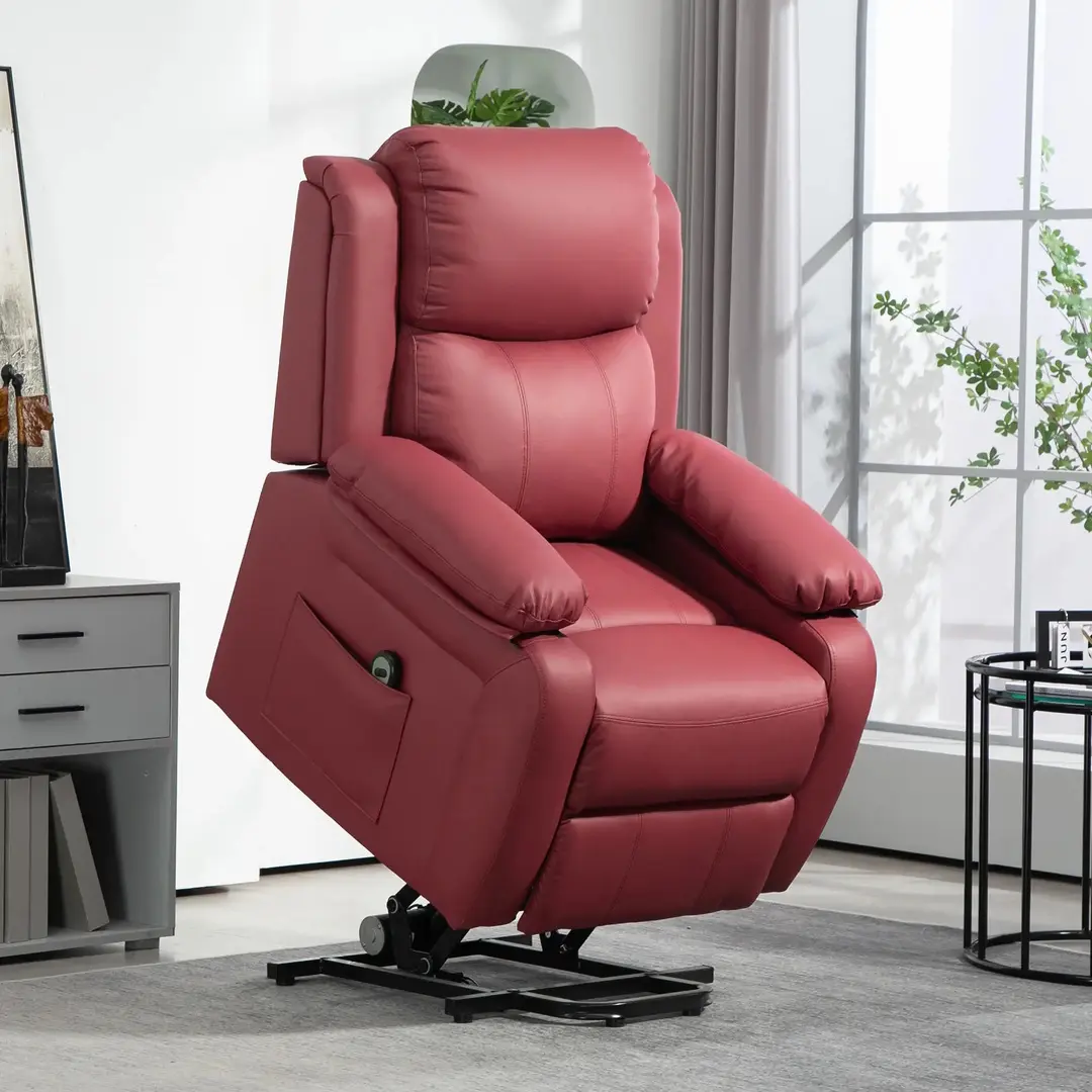 Fotoliu-recliner Homcom 713-092V90WR (Wine Red)