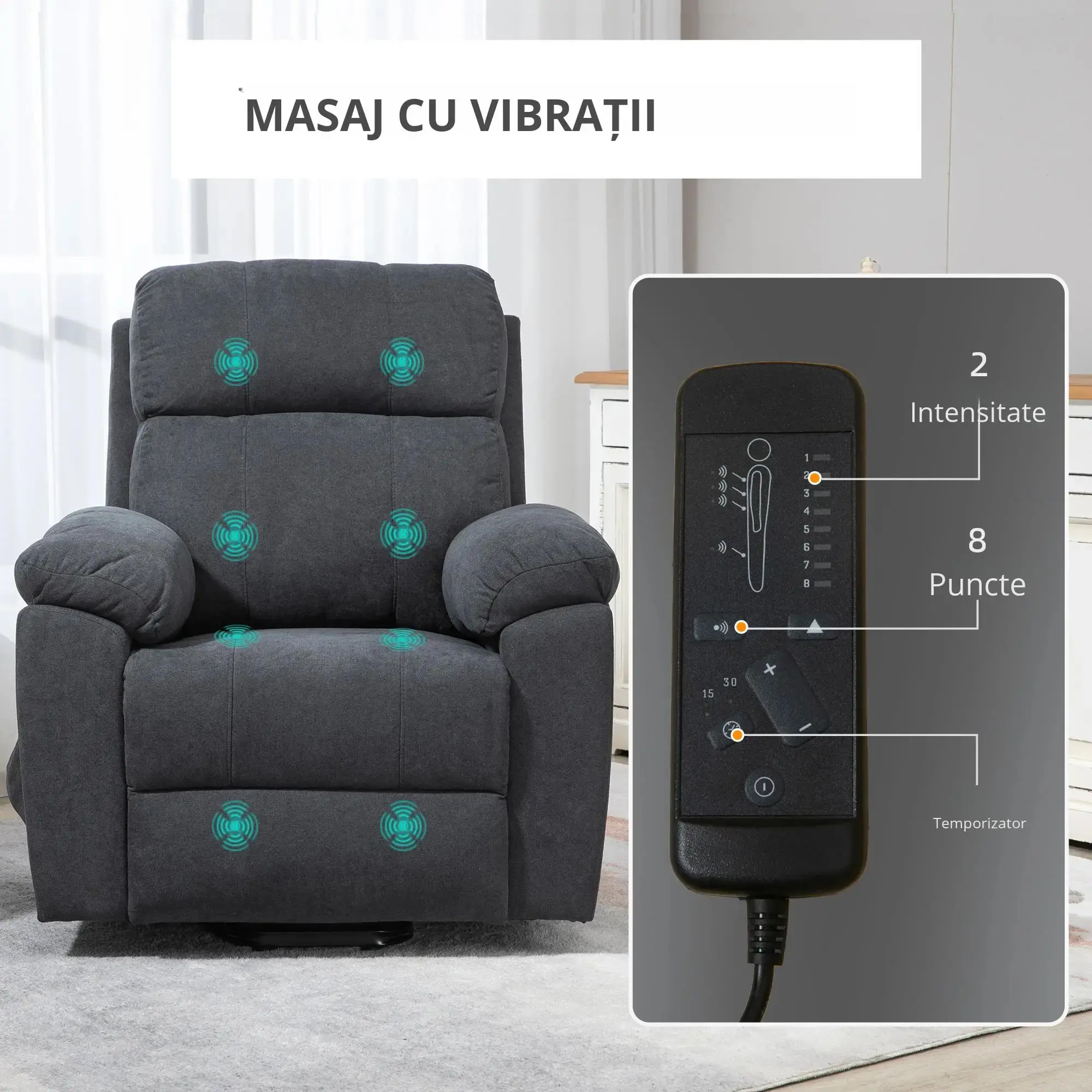 Fotoliu-recliner Homcom 713-097 (Dark Grey) - 5