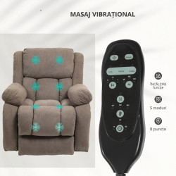 Fotoliu-recliner Homcom 713-173V90LR (Brown) Thumb