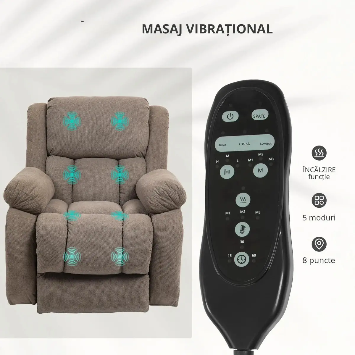 Fotoliu-recliner Homcom 713-173V90LR (Brown) - 5