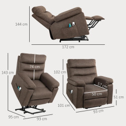 Fotoliu-recliner Homcom 713-186V91DR (Brown) Thumb