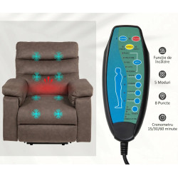 Fotoliu-recliner Homcom 713-186V91DR (Brown) Thumb