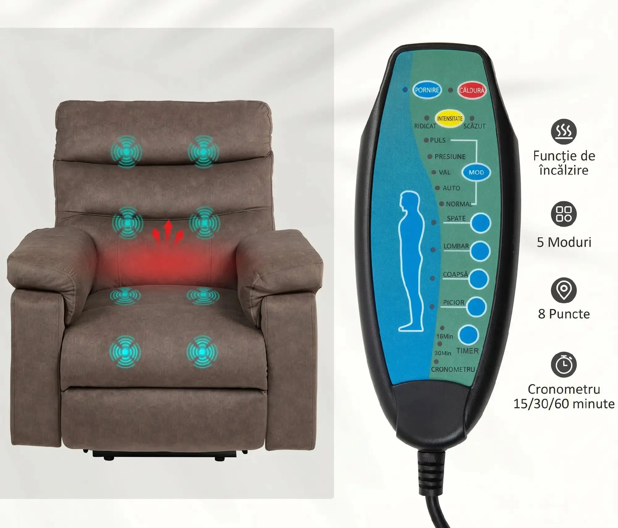 Fotoliu-recliner Homcom 713-186V91DR (Brown) - 5