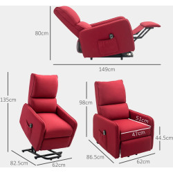 Fotoliu-recliner Homcom 713-191V90WR (Red) Thumb