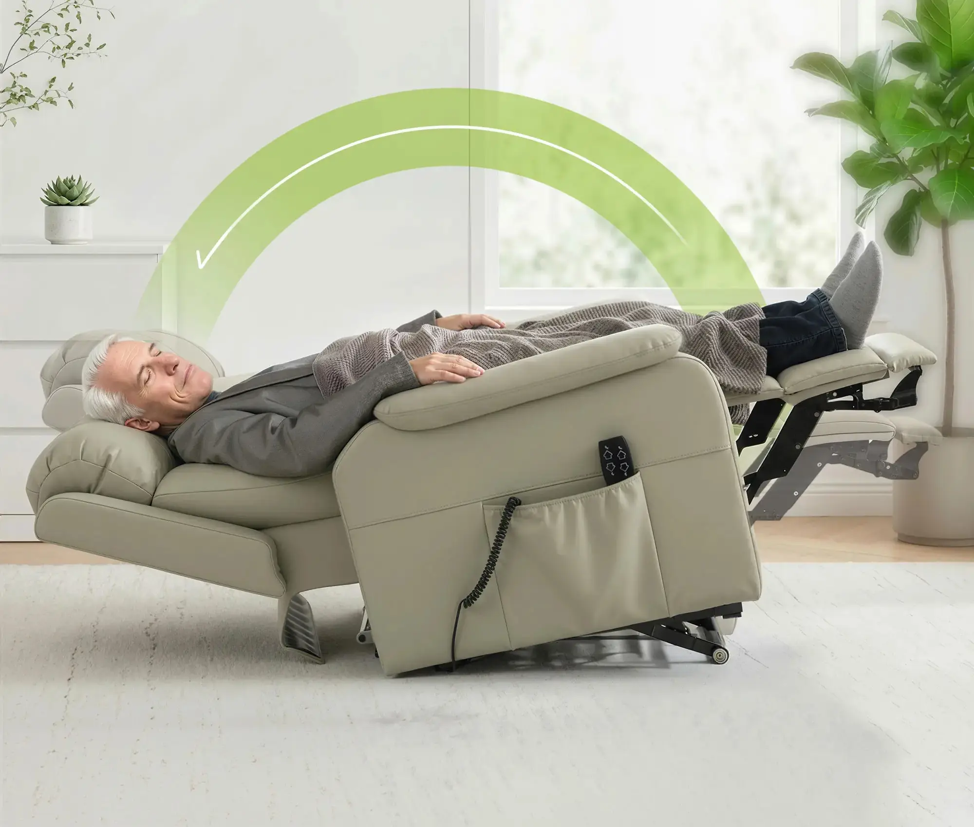 Кресло-реклайнер Homcom 713-205V90CW (Cream) - 6