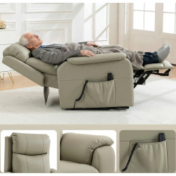 Кресло-реклайнер Homcom 713-205V90CW (Cream) Thumb