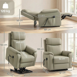 Кресло-реклайнер Homcom 713-205V90CW (Cream) Thumb