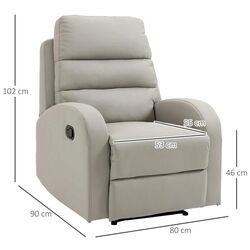 Кресло-реклайнер Homcom 833-456V00LG 80x90x102 cm (Light Grey) Thumb