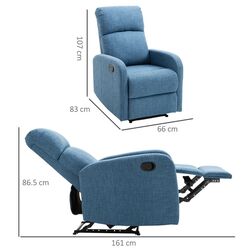 Кресло-реклайнер Homcom 833-523BU 66x83x107 cm (Blue) Thumb