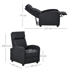 Кресло-реклайнер Homcom 833-854 (Black) Thumb