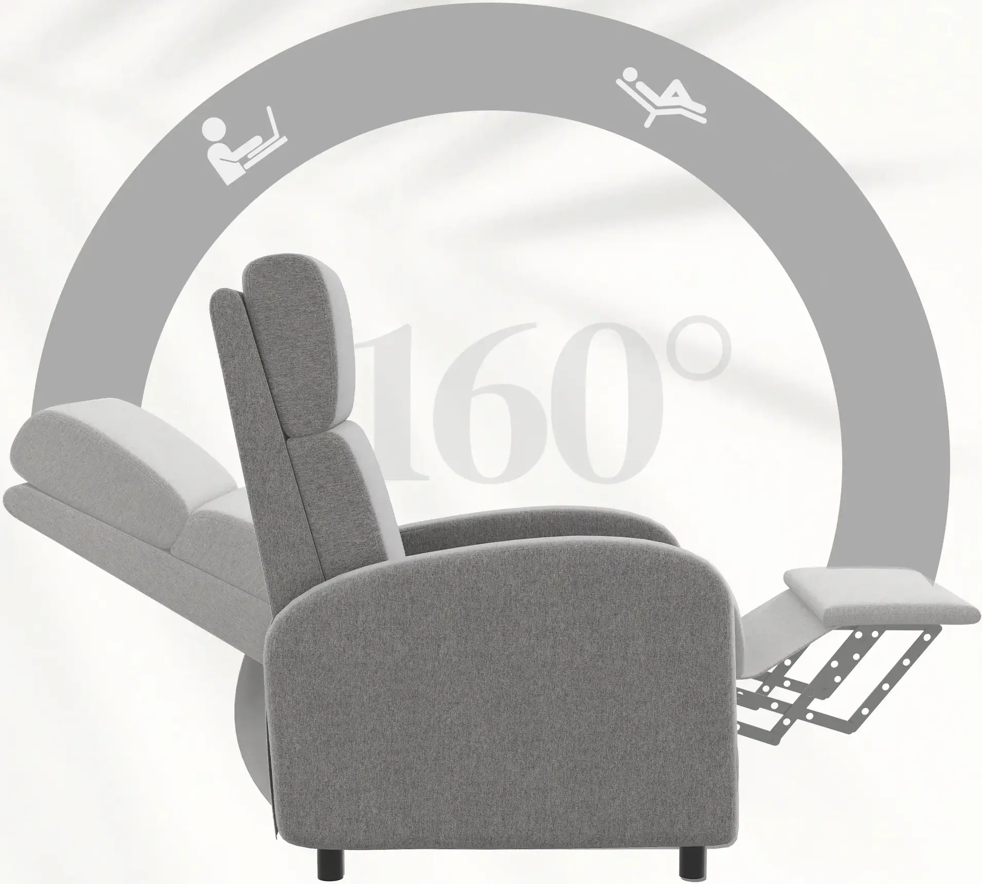 Кресло-реклайнер Homcom 839-811V00GY (Grey) - 3
