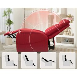 Fotoliu recliner Homcom 83B-032V80WR 69x85x100 cm (Red) Thumb