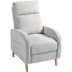 Fotoliu-recliner Homcom 83B-062V00LG (Light Grey/Natural Wood) Thumb