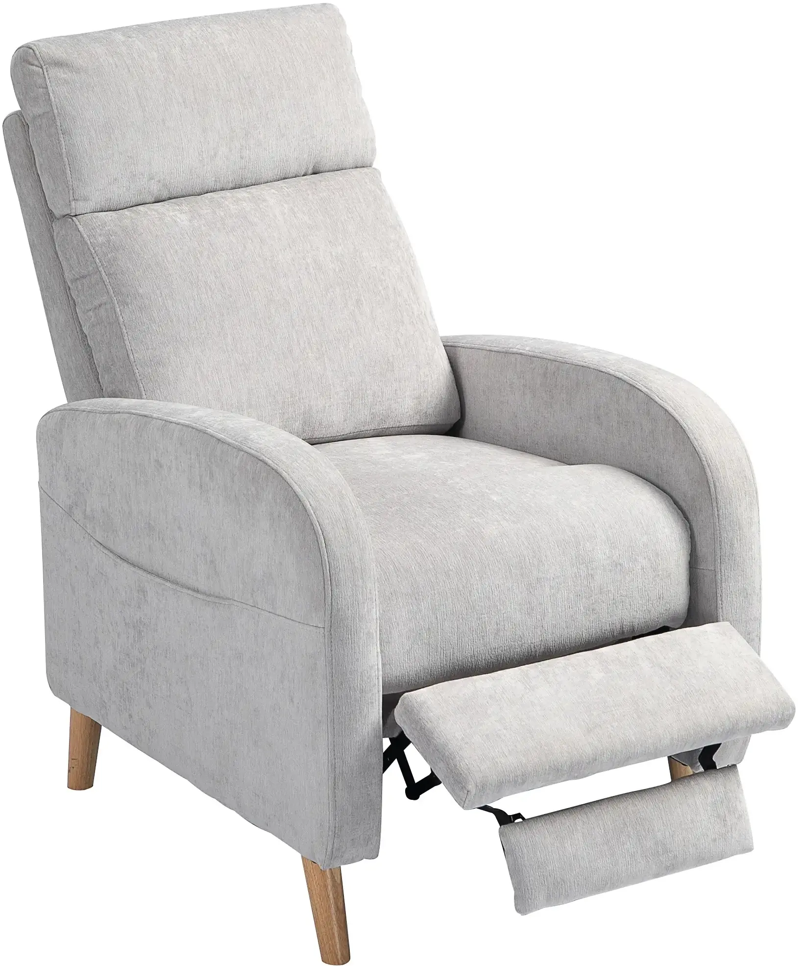 Fotoliu-recliner Homcom 83B-062V00LG (Light Grey/Natural Wood) - 3