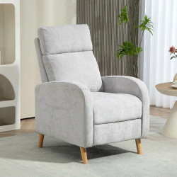 Fotoliu-recliner Homcom 83B-062V00LG (Light Grey/Natural Wood)