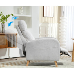 Fotoliu-recliner Homcom 83B-062V00LG (Light Grey/Natural Wood) Thumb