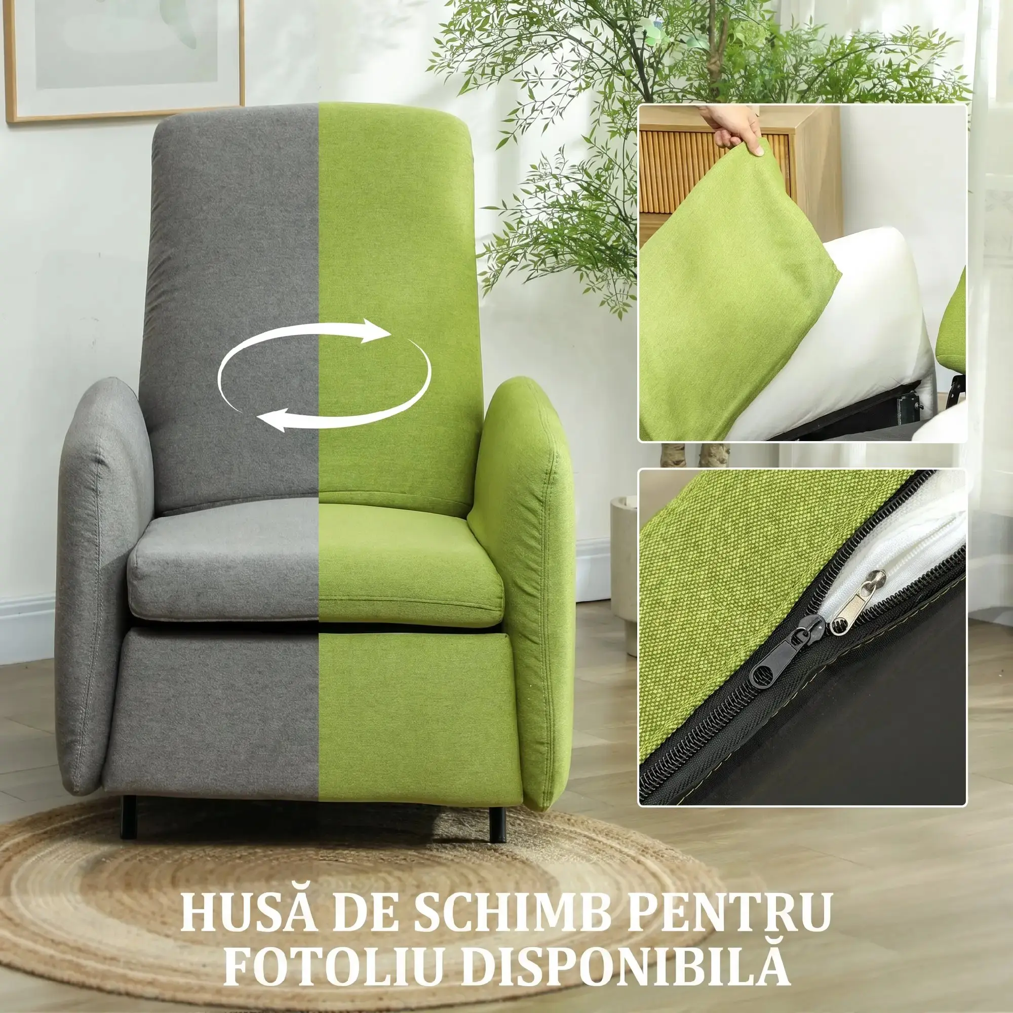 Fotoliu-recliner Homcom 83B-093V01GY (Grey) - 4
