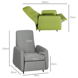 Fotoliu-recliner Homcom 83B-093V01GY (Grey) Thumb