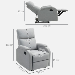 Fotoliu-recliner Homcom 83B-256V00GY (Grey) Thumb