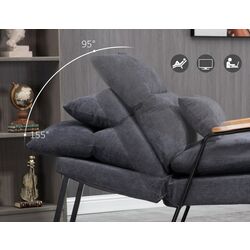 Fotoliu cu suport pentru picioare Homcom 839-505V00GY 68x91x88 cm (Grey) Thumb