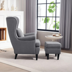 Кресло с подставкой для ног Homcom 83B-273V00GY (Grey) Thumb