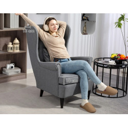 Кресло с подставкой для ног Homcom 83B-273V00GY (Grey) Thumb