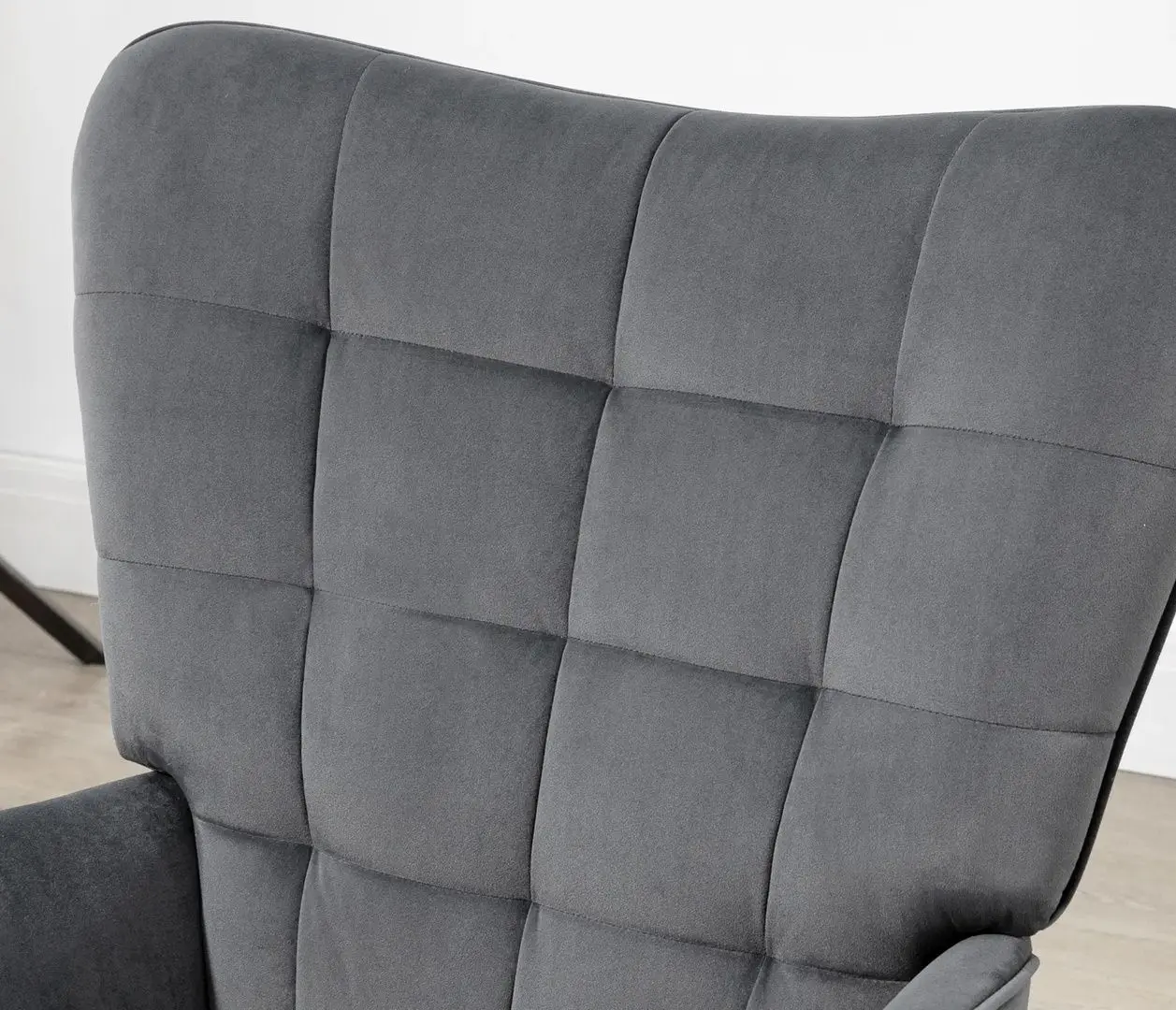 Кресло с пуфом Homcom 839-854V80CG 73x77x98 cm (Dark Grey/Black)