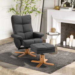 Кресло с табуретом Homcom 833-359BK (Black) Thumb