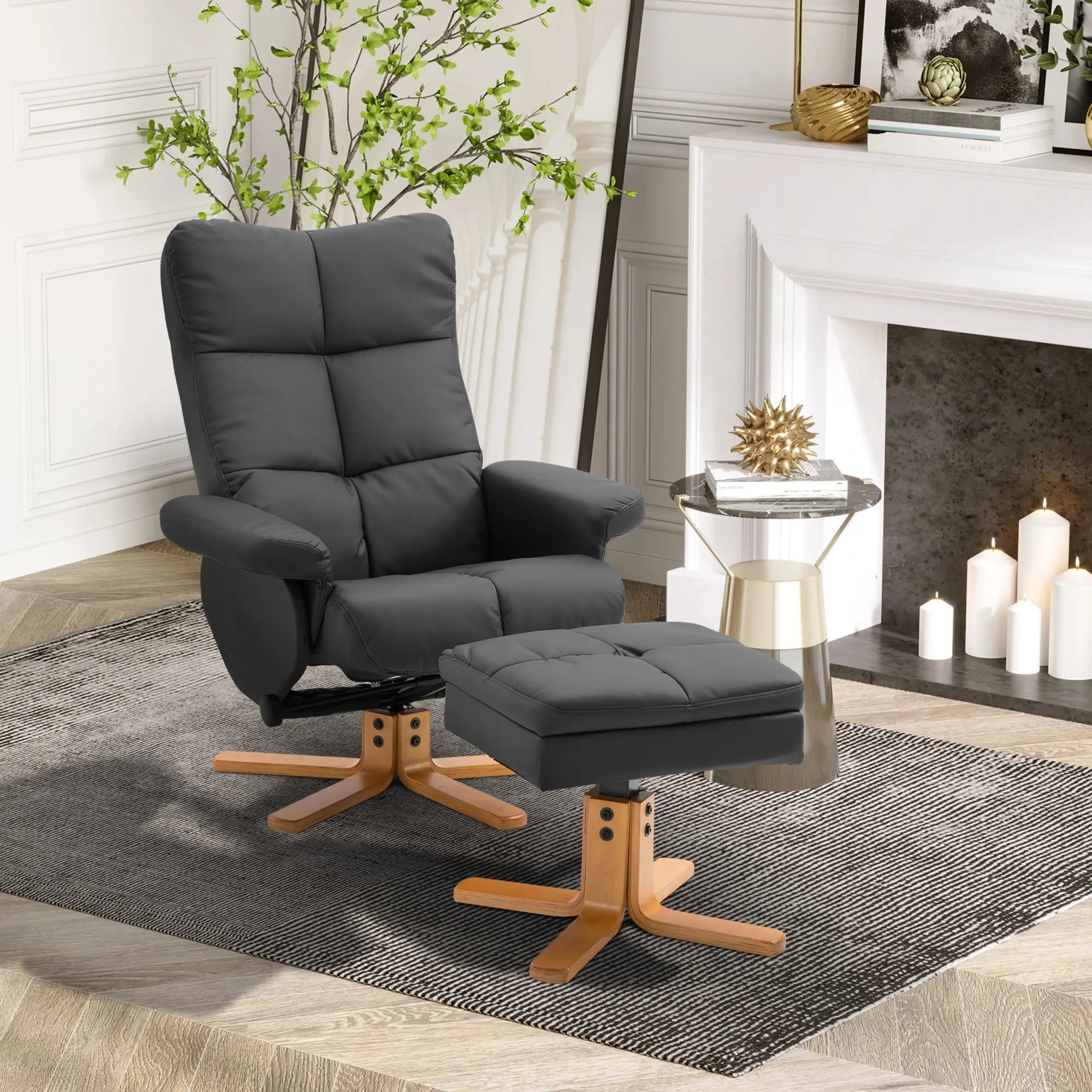 Кресло с табуретом Homcom 833-359BK (Black) - 9