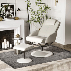 Fotoliu cu taburet Homcom 833-360 (Grey)