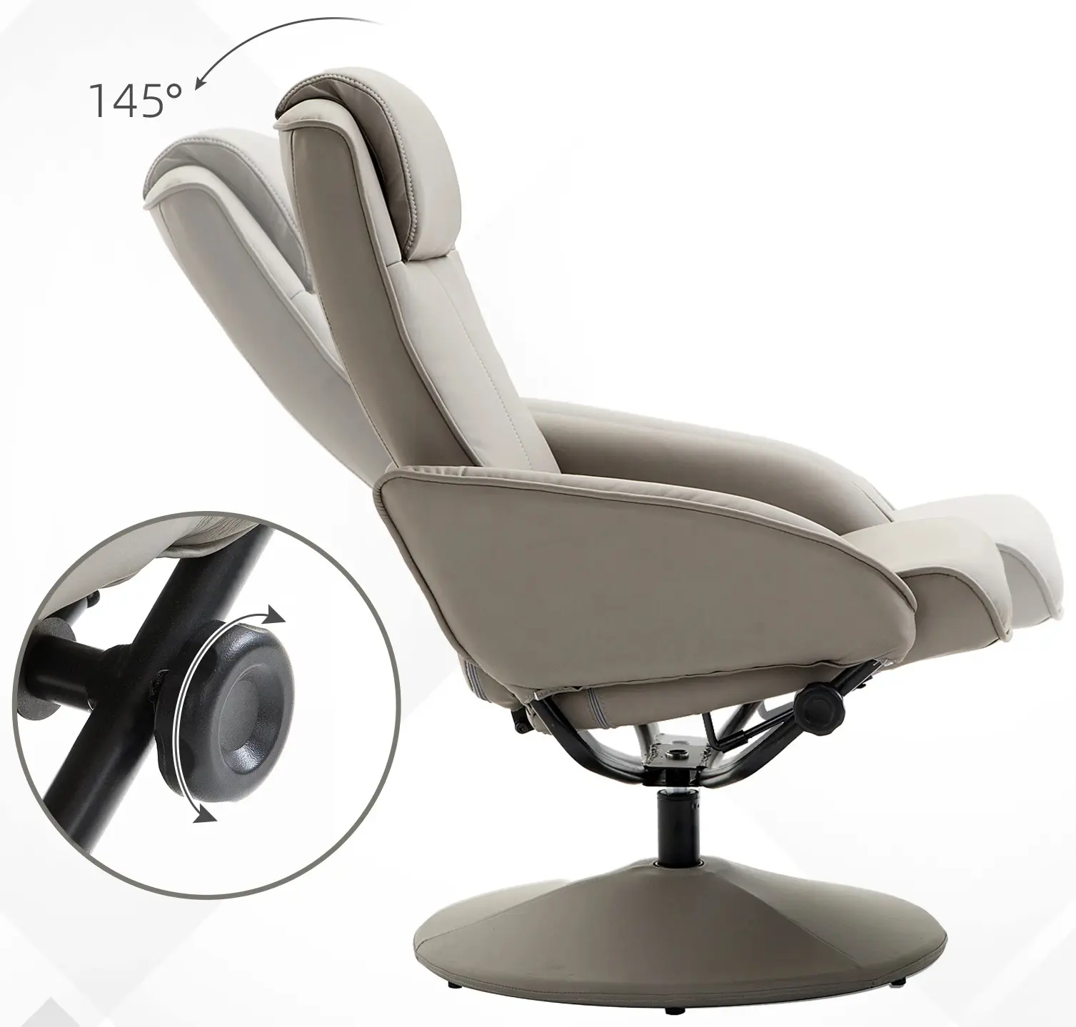Fotoliu cu taburet Homcom 833-360 (Grey) - 4