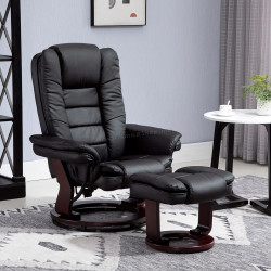 Fotoliu cu taburet Homcom 839-165BK (Black)