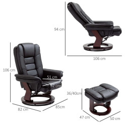 Кресло с табуретом Homcom 839-165BK (Black) Thumb