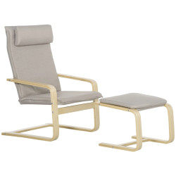 Fotoliu cu taburet Homcom 839-382 (Grey/Natural) Thumb
