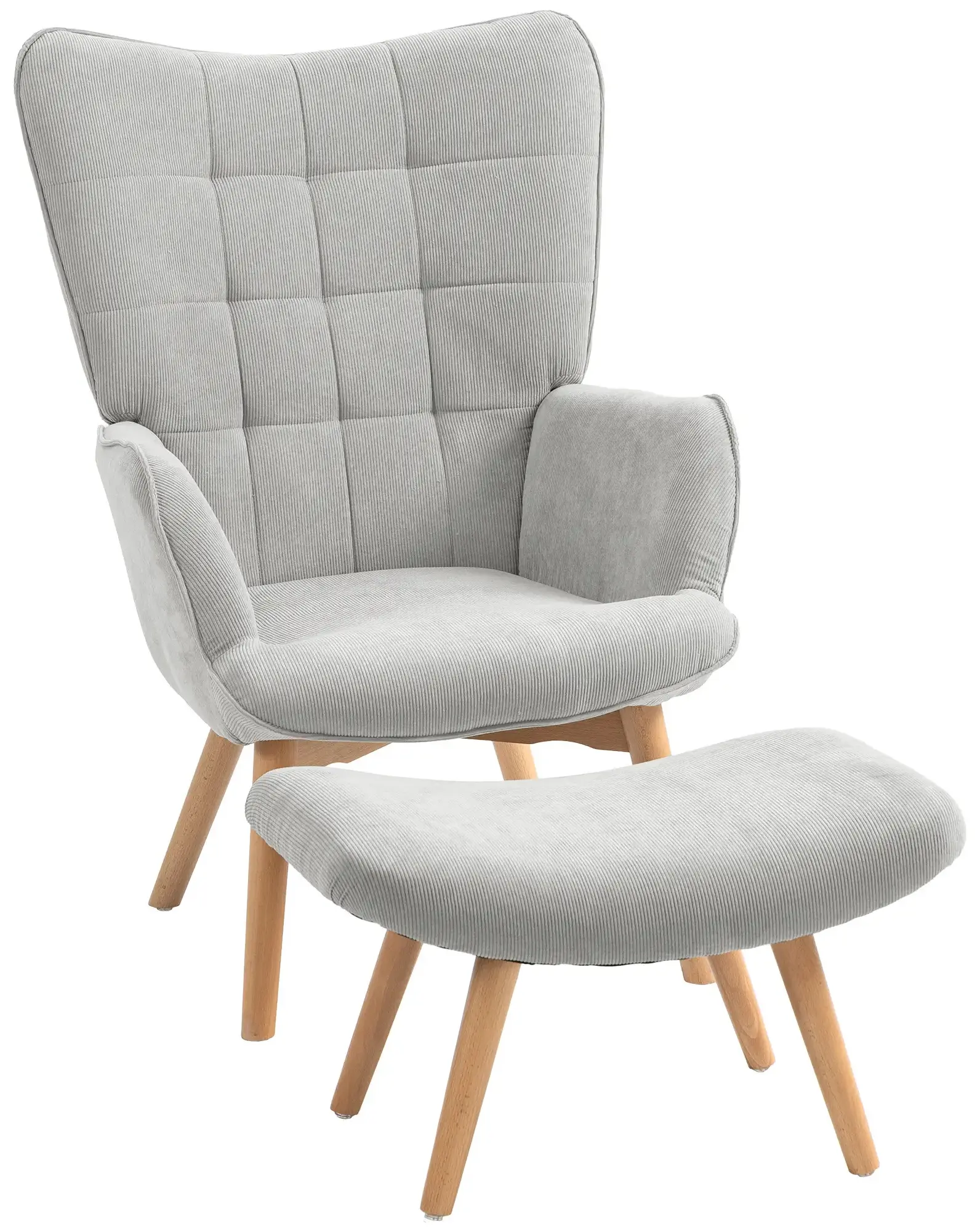 Fotoliu cu taburet Homcom 839-455V00GY (Grey) - 2